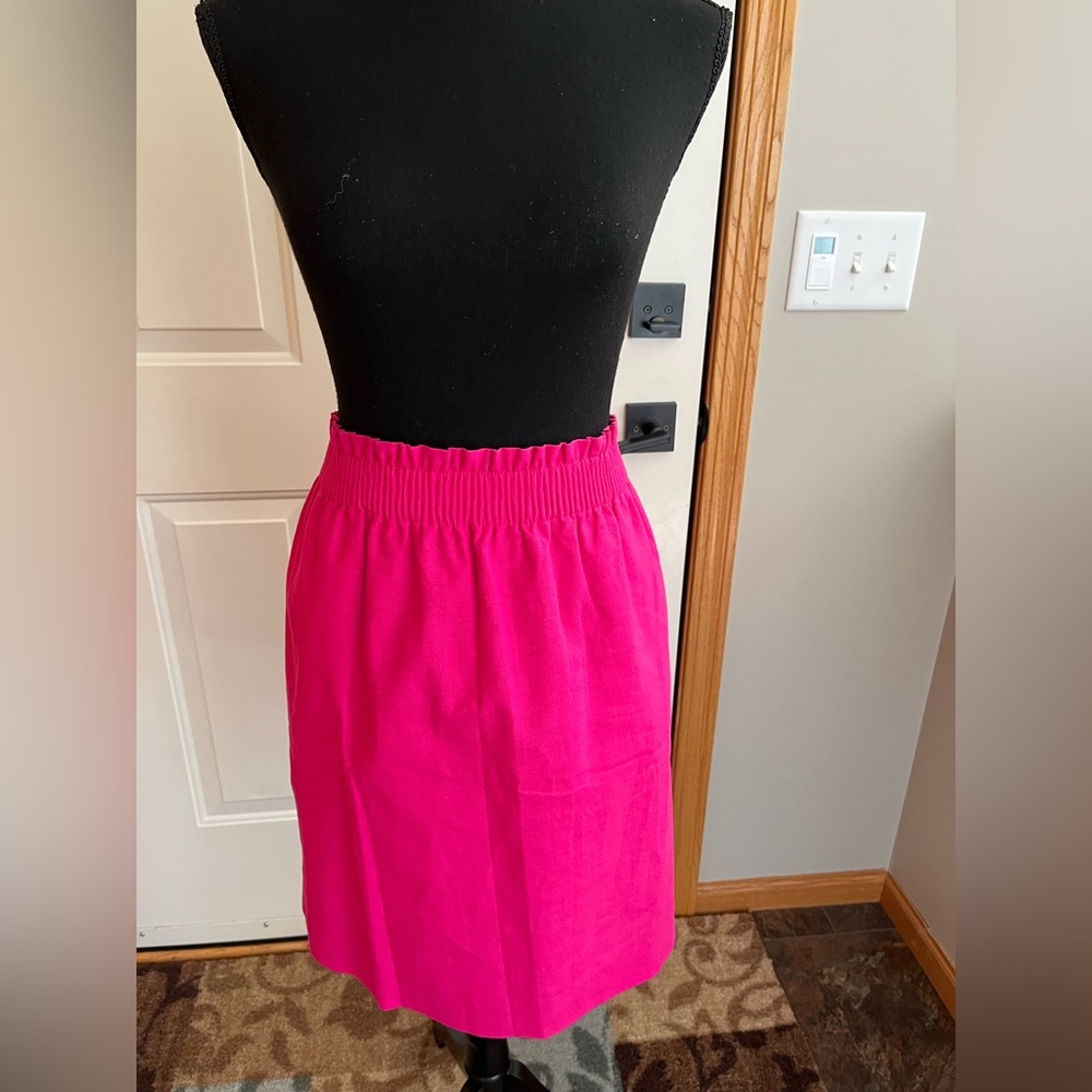 J. Crew Factory Hot Pink Elastic Waist Skirt